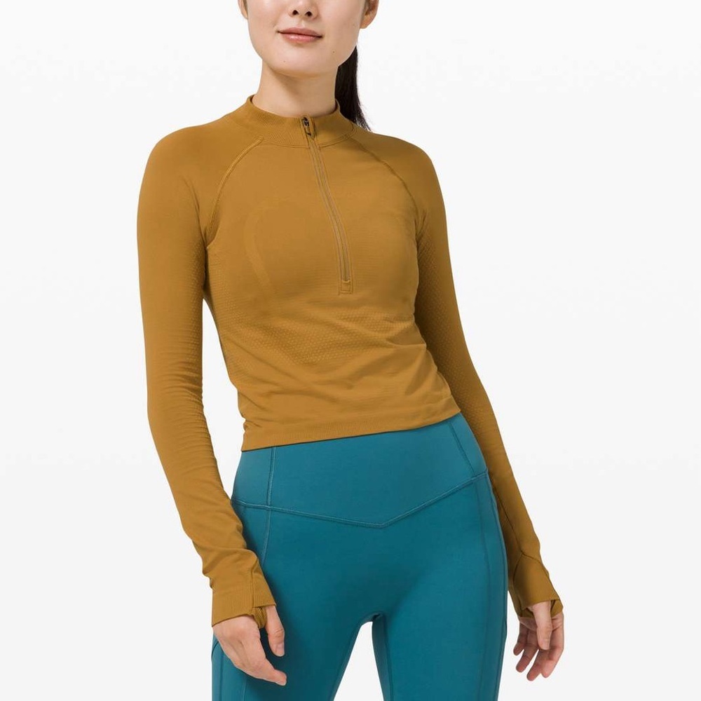 Lululemon Swiftly Tech 1/2 Zip‎ 2.0 Cool Spiced Bronze Tuscan Gold Long Sleeve
